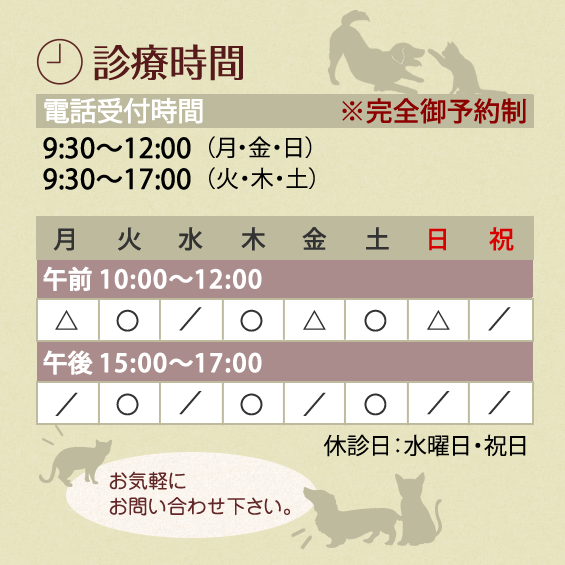 動物愛護病院の診療時間